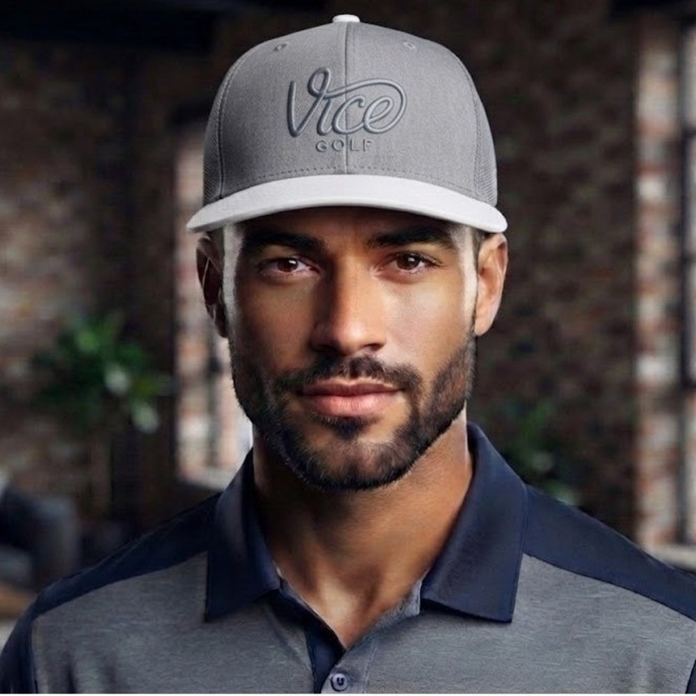 Vice Golf Squad Snapback Hat Navy Gray Adjustable Embroidered Logo Cap